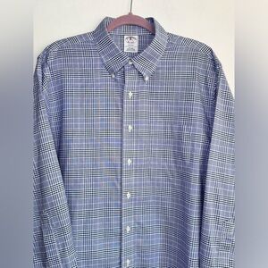 Mens Brooks Brothers 1818 Regent Button Down‎ Shirt Size Large Blue Size 17/33
